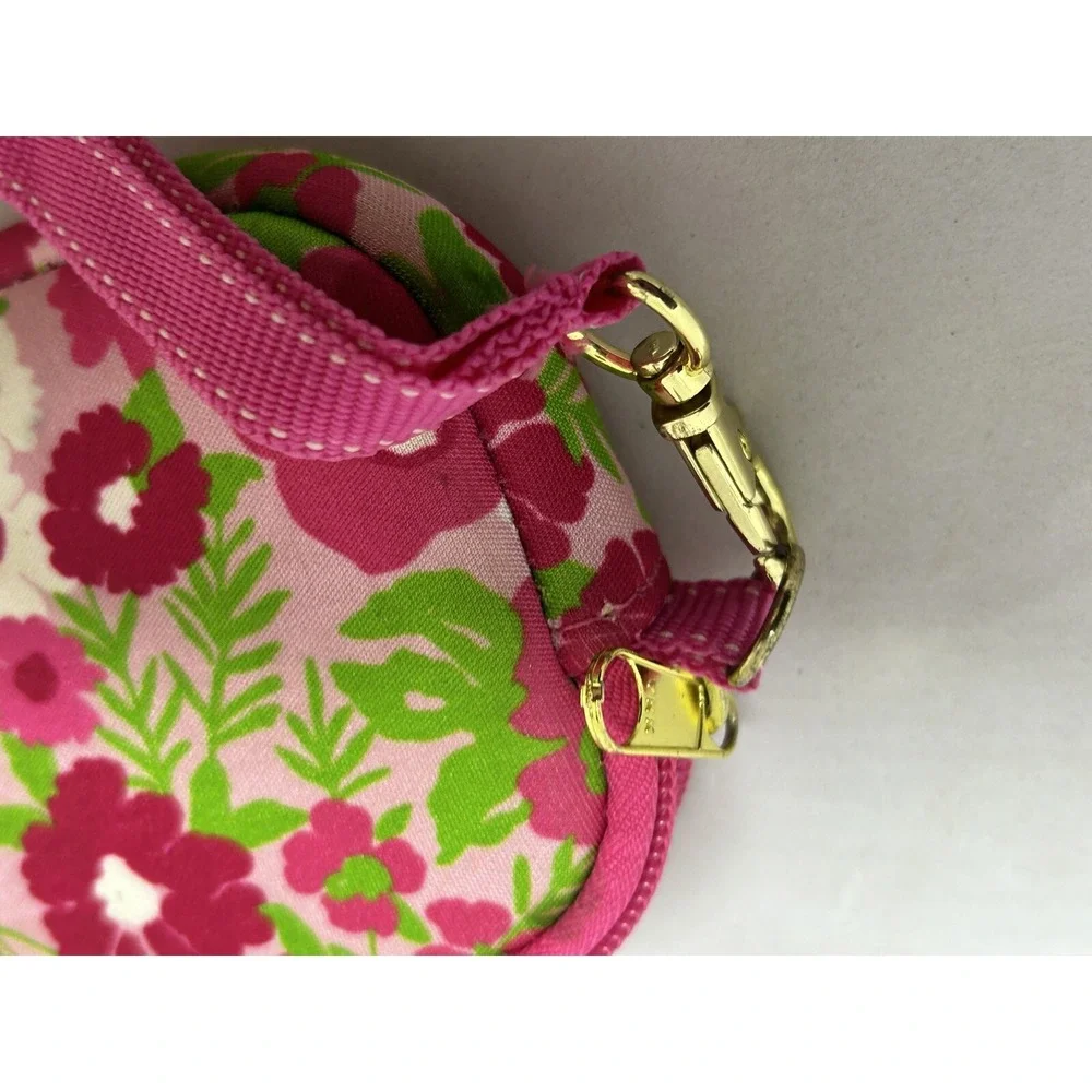 Lilly Pulitzer Tech Case Pink Floral‎ Neoprene Zip Pouch Wristlet 5 x 3.5